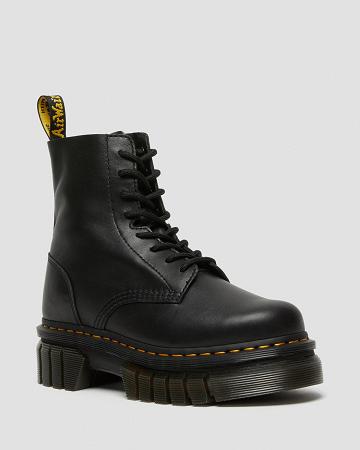 Black Men's Dr Martens Audrick Nappa Leather Platform Ankle Boots | CA 432VRW